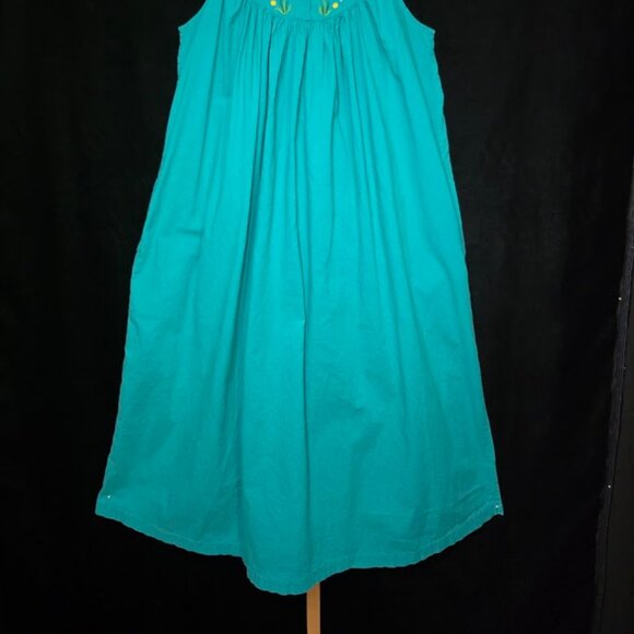 Sea Wind Vtg Embroidered Lounge Dress M - Picture 2 of 9